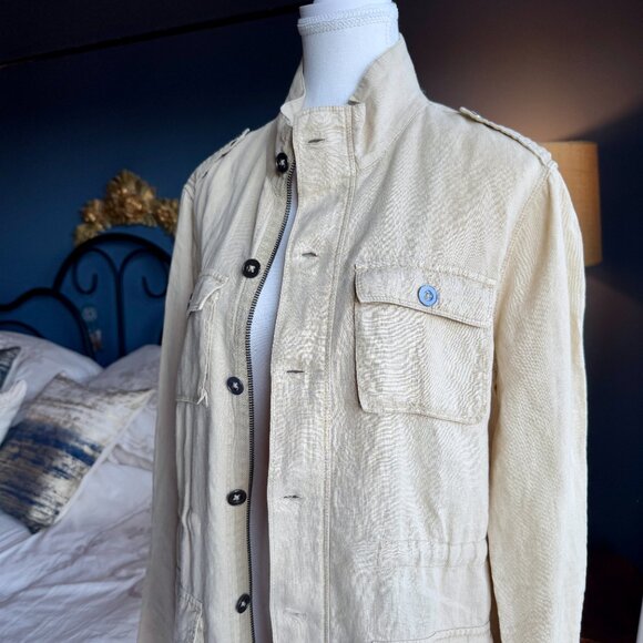 Michael Stars  100% Linen Light Khaki Jacket - Picture 6 of 14